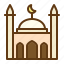 mosque, building, crescent, islamic