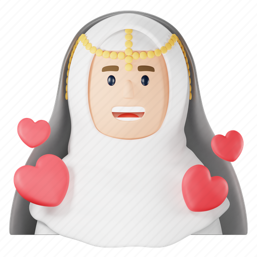 Bride, wedding, beautiful, female, woman, dress, marriage 3D illustration - Download on Iconfinder