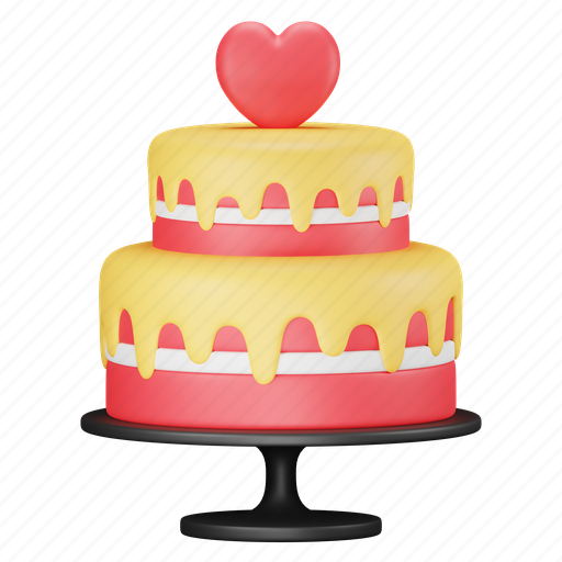 Wedding, cake, celebration, love, marriage, dessert, decoration 3D illustration - Download on Iconfinder