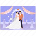 bride, groom, wedding, ceremony, happy