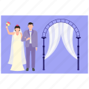 couple, marriage, day, bride, groom