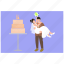 wedding, day, couple, cake, ceremony 