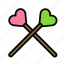 heart, love, marriage, party, sticks, wedding 