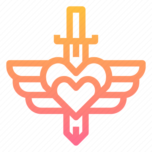 Heart, protection, strong, sword icon - Download on Iconfinder