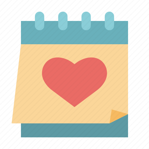 Calendar, day, heart, love, romantic, wedding icon - Download on Iconfinder