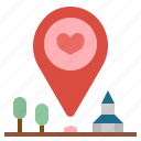 gps, heart, location, pin, placeholder, signs, wedding