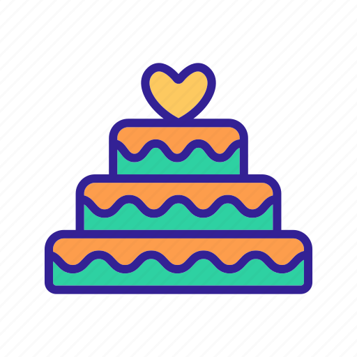 Cake, celebration, contour, wedding icon - Download on Iconfinder