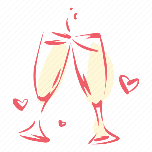 Glasses, love, marriage, triumph, valentines, wedding icon - Download on Iconfinder