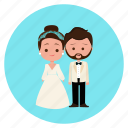 bride, couple, wedding, wedding day, wedding dress, wedding icon, wedding suit