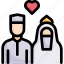 bride and groom, couple, love, marriage, muslim wedding, party, wedding day 