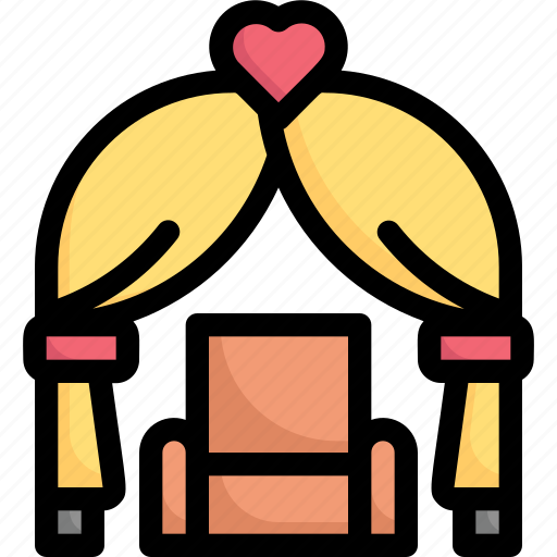 Aisle, couple, love, marriage, party, wedding chair in wedding arch, wedding day icon - Download on Iconfinder