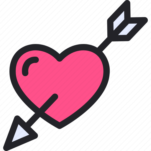 Fall, in, love, valentines, heart, arrow, cupid icon - Download on Iconfinder