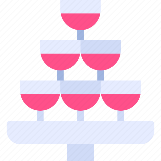 Champagne, pyramid, glass, cheers, drink icon - Download on Iconfinder