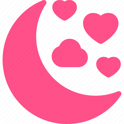 Honeymoon, moon, heart, love, night icon - Download on Iconfinder
