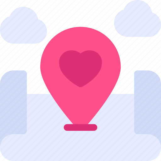 Pin, map, love, heart, wedding icon - Download on Iconfinder