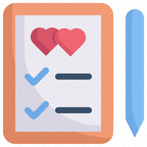 Checklist, couple, love, marriage, party, wedding day, wedding planner icon - Download on Iconfinder