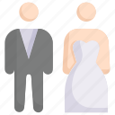 couple, love, marriage, party, wedding day, wedding side by side bride and groom