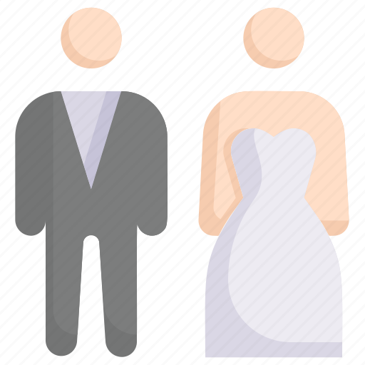 Couple, love, marriage, party, wedding day, wedding side by side bride and groom icon - Download on Iconfinder