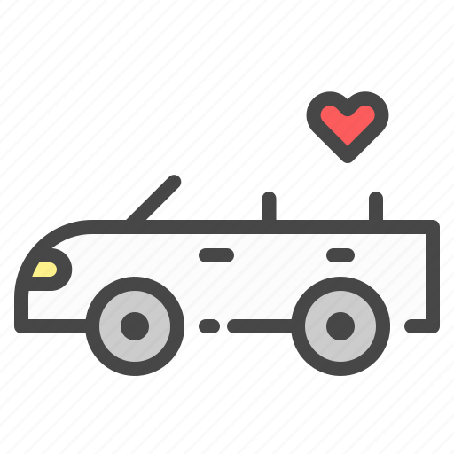 Car, heart, honeymoon, love, marriage, travel, wedding icon - Download on Iconfinder