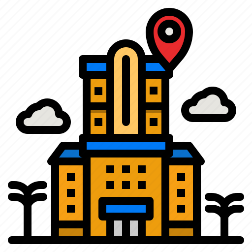 Hotel, location, pin, maps, building icon - Download on Iconfinder