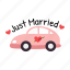 car, married, transportation, vehicle, travel, wedding 