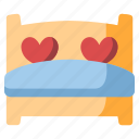 couple, honeymoon, marriage, pillow, romantic, valentine, wedding bed