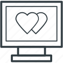 hearts sign, love, love message, love via internet, media, monitor, valentines day