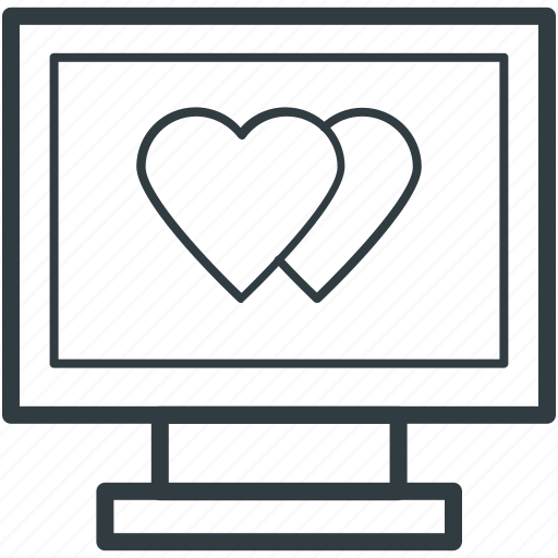Hearts sign, love, love message, love via internet, media, monitor, valentines day icon - Download on Iconfinder