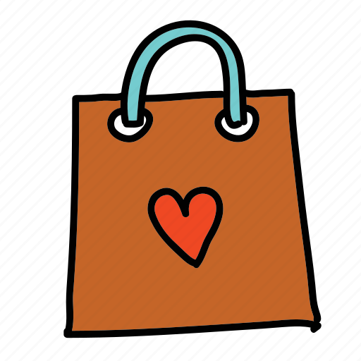 Bag, celebration, heart, present, shopping, wedding icon - Download on Iconfinder