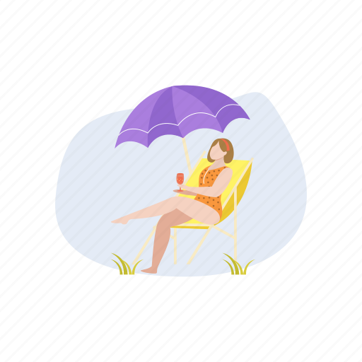 Female, beach, relaxing, outdoor, weekend icon - Download on Iconfinder