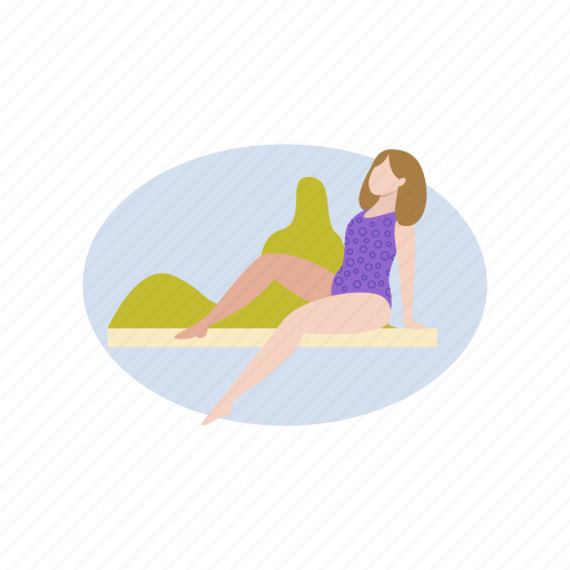 Girl, beach, weekend, activity, relaxing icon - Download on Iconfinder