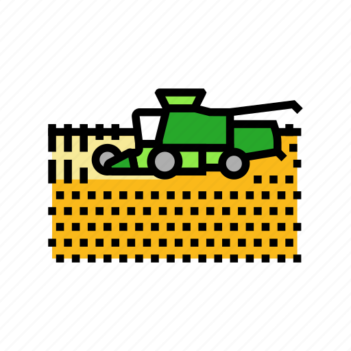 Harvester, harvesting, field, wheat, grain, bread icon - Download on Iconfinder