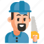 avatar, carpenter, job, man, profession, user, work 
