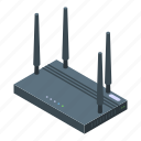 wifi, router, isometric