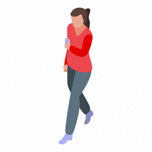 Girl, try, free, wifi, zone, isometric icon - Download on Iconfinder