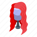 red, wig, isometric