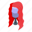 red, wig, isometric 