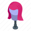 pink, wig, isometric