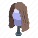curly, wig, isometric