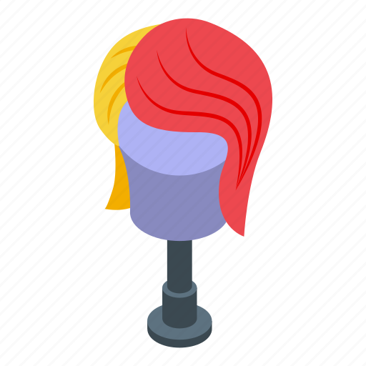 Multicolored, wig, isometric icon - Download on Iconfinder