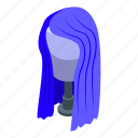blue, wig, isometric