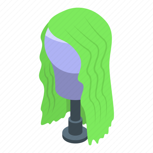 Green, female, hair, isometric icon - Download on Iconfinder