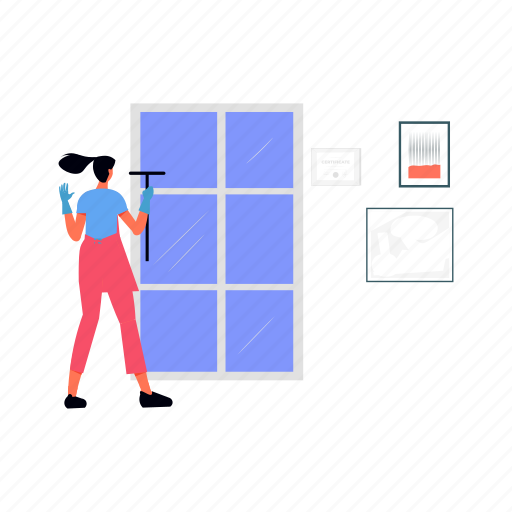 Window, cleaning, girl, brush, female icon - Download on Iconfinder