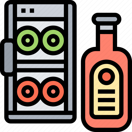 Wine, cooler, refrigerator, cellar, bottle icon - Download on Iconfinder
