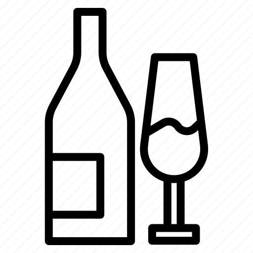 Wine, glass, bottle, beverage, alcohol, party, champagne icon - Download on Iconfinder