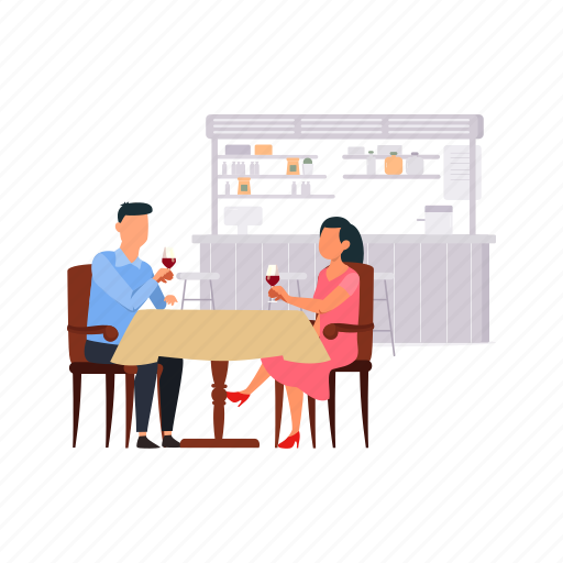 Couple, sitting, table, drinks, wine icon - Download on Iconfinder