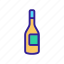 alcohol, bottle, contour, glass, silhouette, wine