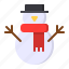 man, snow, snowman, winter 