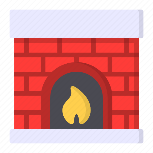 Chimney, decoration, fire, fireplace, warm icon - Download on Iconfinder