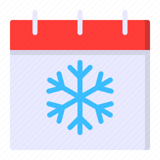 Calendar, date, season, snow, snowflake, winter icon - Download on Iconfinder